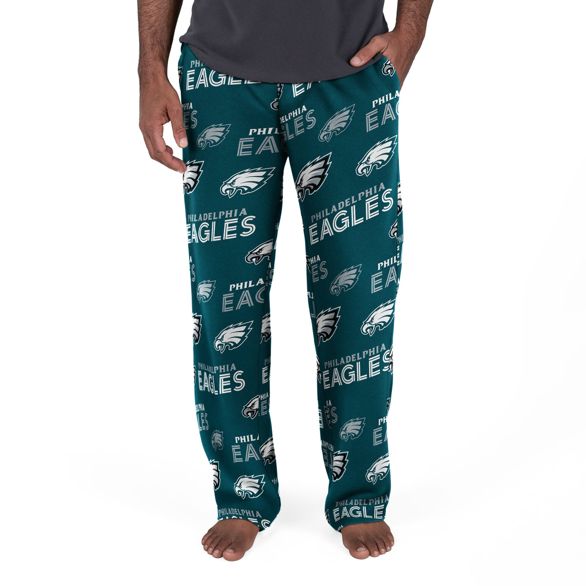Philadelphia Eagles Concept Sports Men's Sidekick Microfleece Sleep Pants