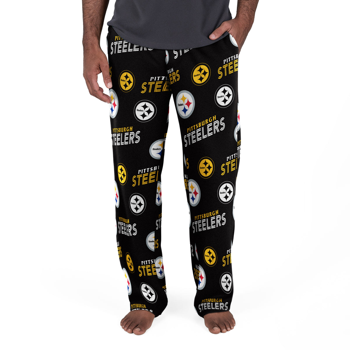 Pittsburgh Steelers Concept Sports Men's Sidekick Microfleece Sleep Pants