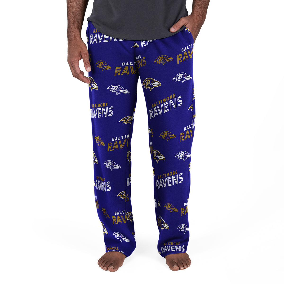 Baltimore Ravens Concept Sports Men's Sidekick Microfleece Sleep Pants