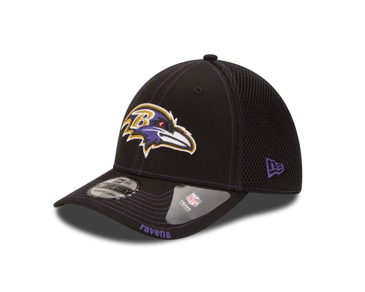 Baltimore Ravens New Era Team Logo Neo 39THIRTY Flex Hat - Black