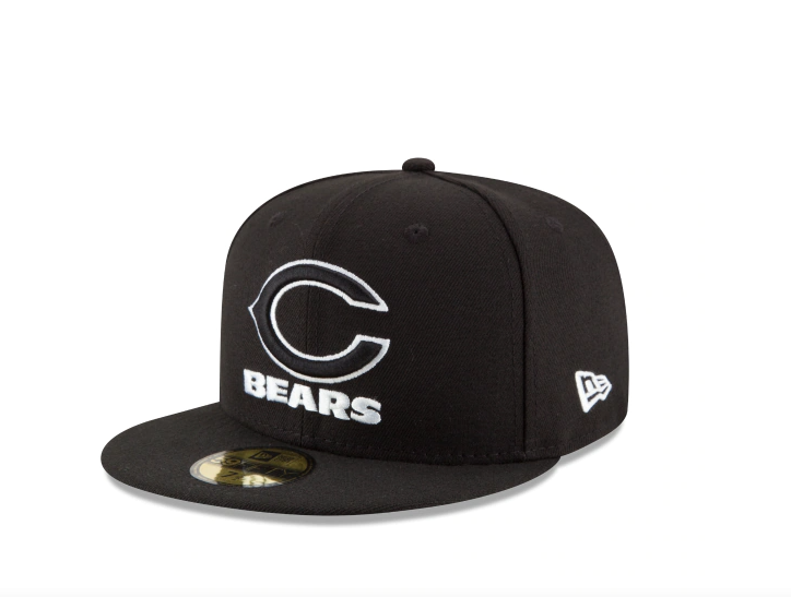 Chicago Bears New Era Black and White 59FIFTY Fitted Hat - Black