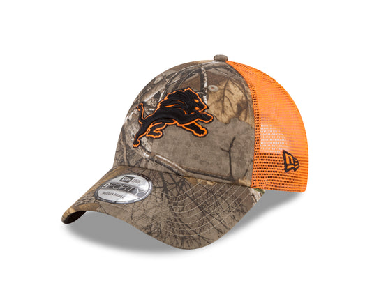 Detroit Lions Realtree Trucker 9FORTY Adjustable Hat - Camo