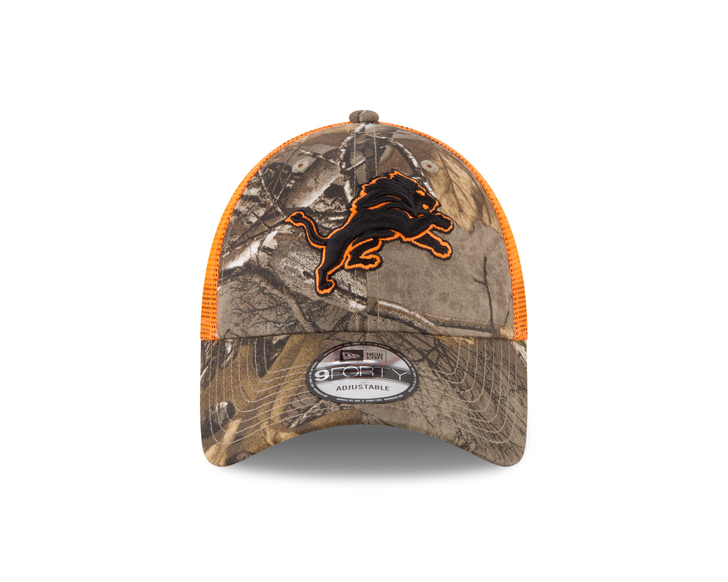 Detroit Lions Realtree Trucker 9FORTY Adjustable Hat - Camo