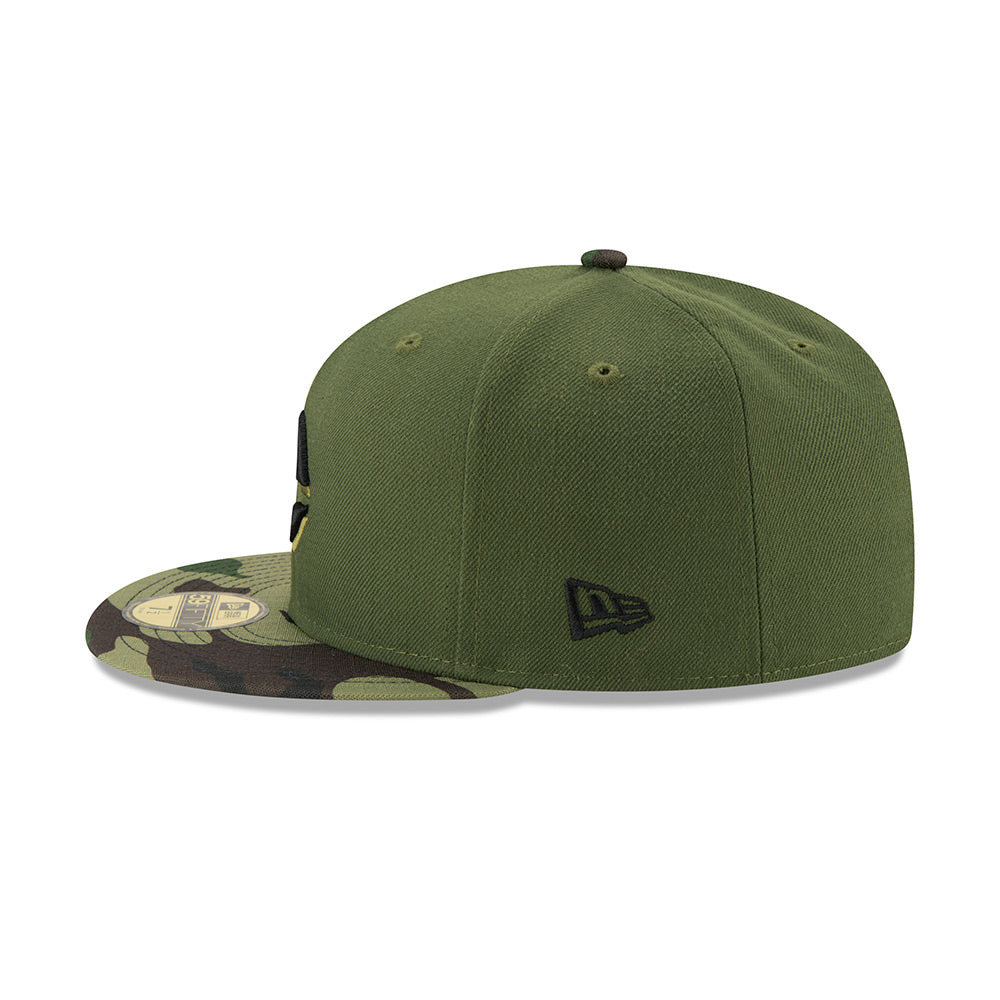 Cincinnati Reds New Era Camo Armed Forces On-Field 59FIFTY Fitted Hat- Green