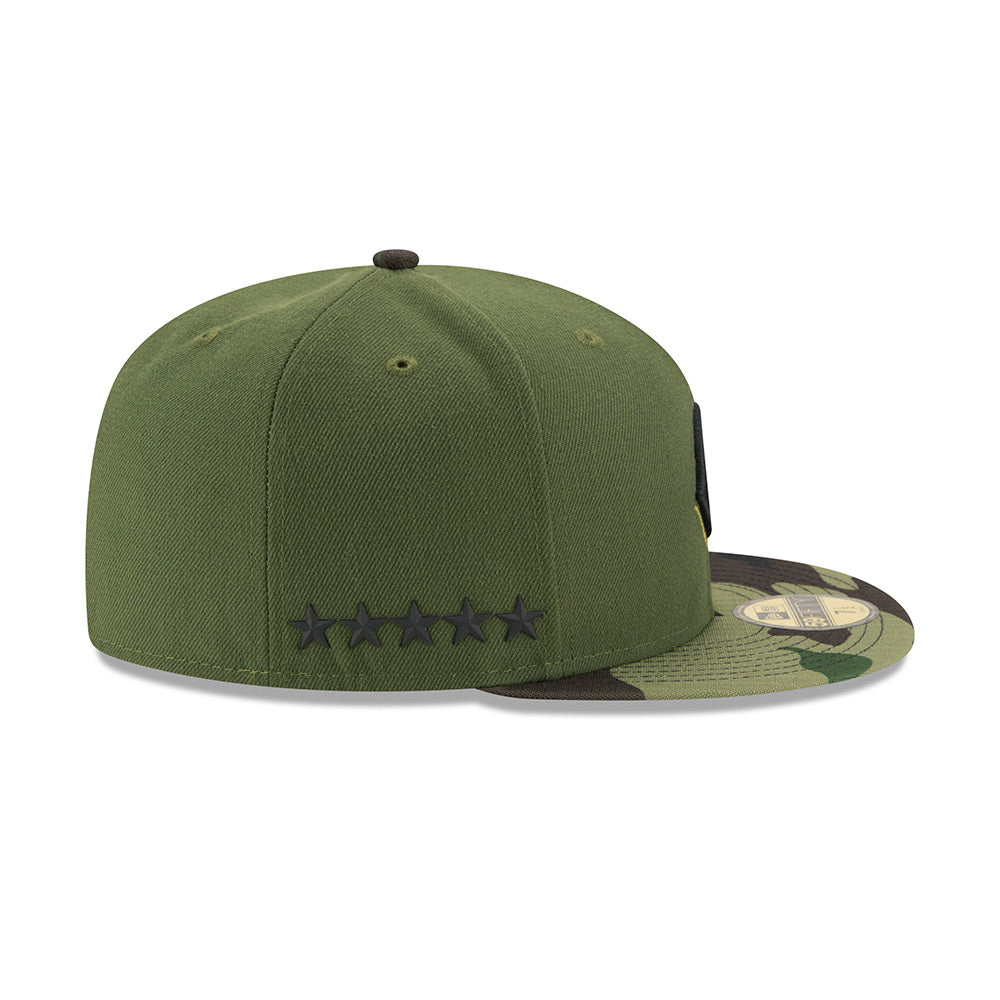 Cincinnati Reds New Era Camo Armed Forces On-Field 59FIFTY Fitted Hat- Green