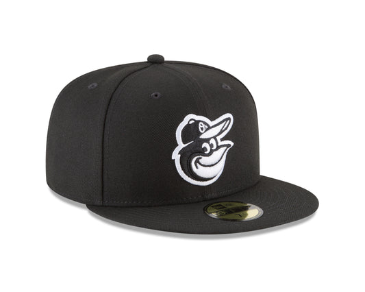 Baltimore Orioles New Era Black & White Basic 59FIFTY Fitted Hat