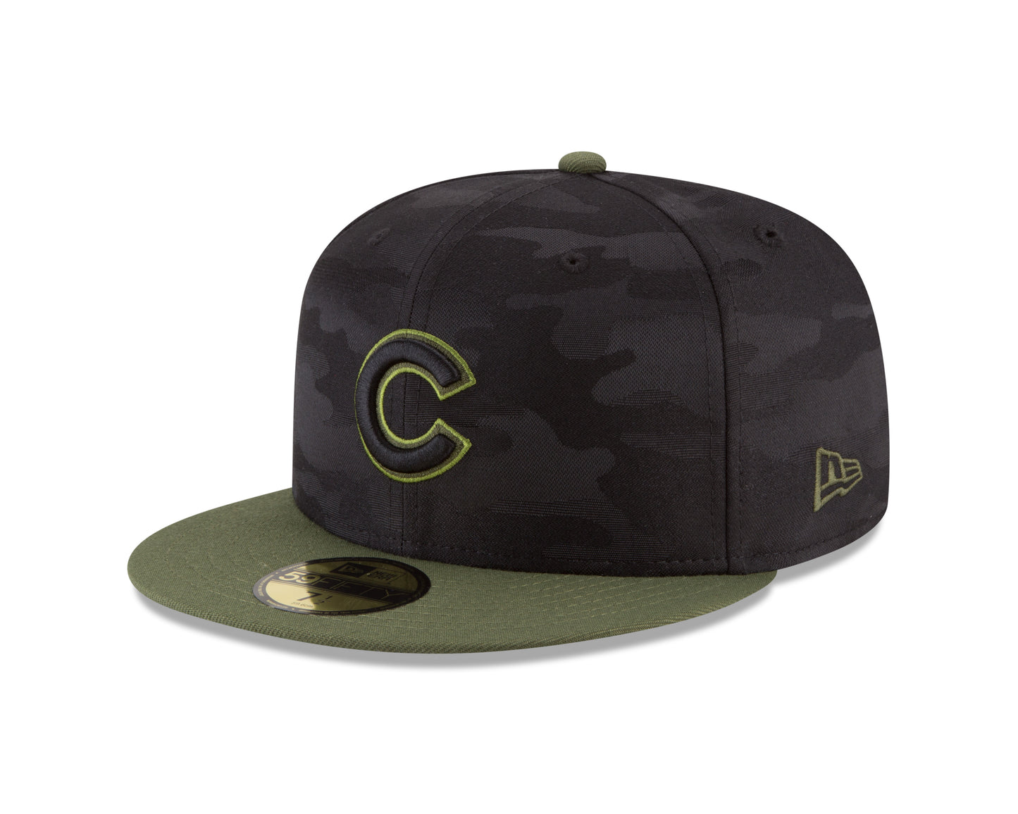Chicago Cubs New Era Camo Armed Forces Day On-Field 59FIFTY Fitted Hat - Black