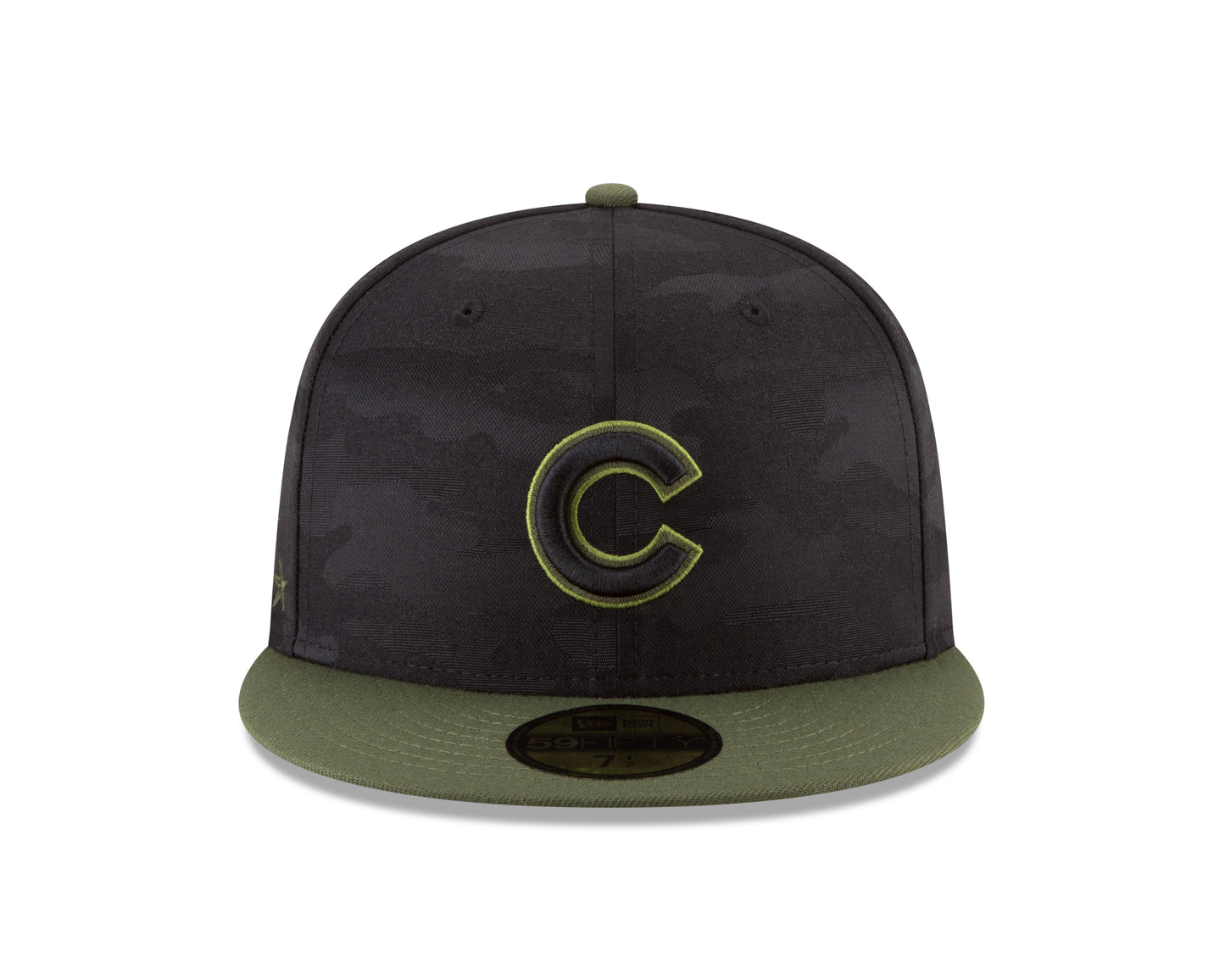 Chicago Cubs New Era Camo Armed Forces Day On-Field 59FIFTY Fitted Hat - Black