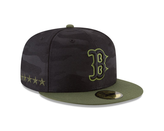 Boston Red Sox New Era Camo Armed Forces Day On-Field 59FIFTY Fitted Hat - Black