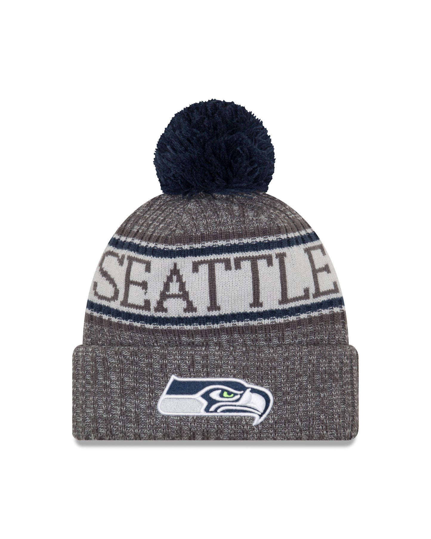 Seattle Seahawks New Era Sport Knit Sideline Knit Hat - Graphite
