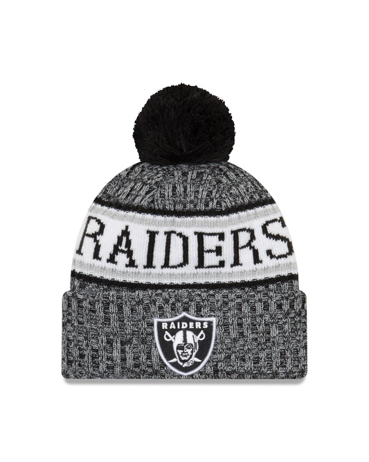 Las Vegas Raiders New Era Sport Knit Sideline Knit Hat - Black / White