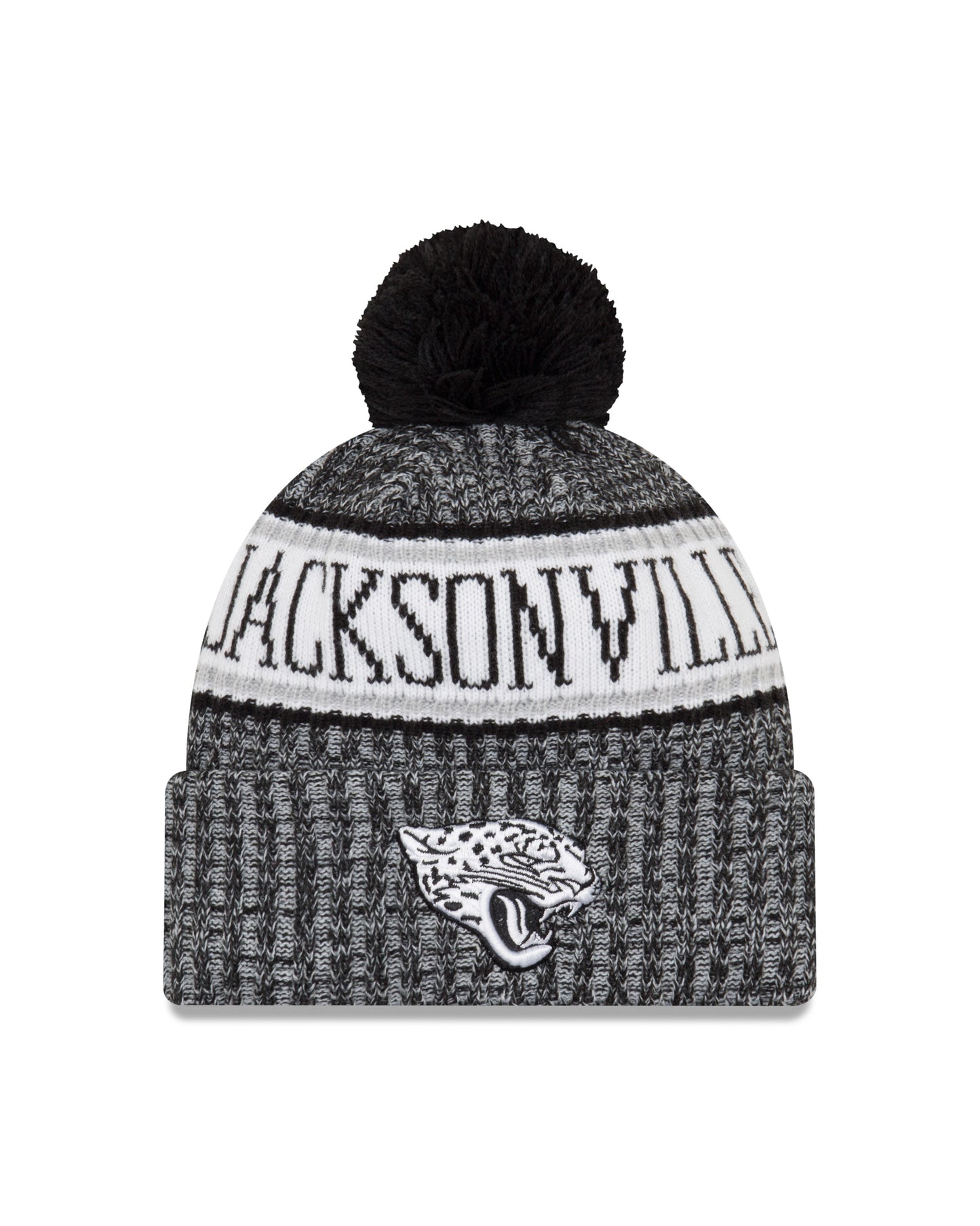 Jacksonville Jaguars New Era Sport Knit Sideline Knit Hat - Black / White