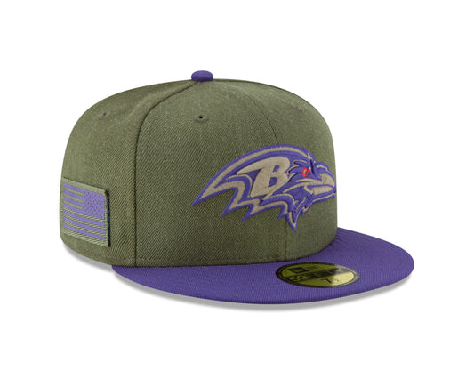 Baltimore Ravens New Era Salute to Service 59FIFTY Fitted Hat - Green