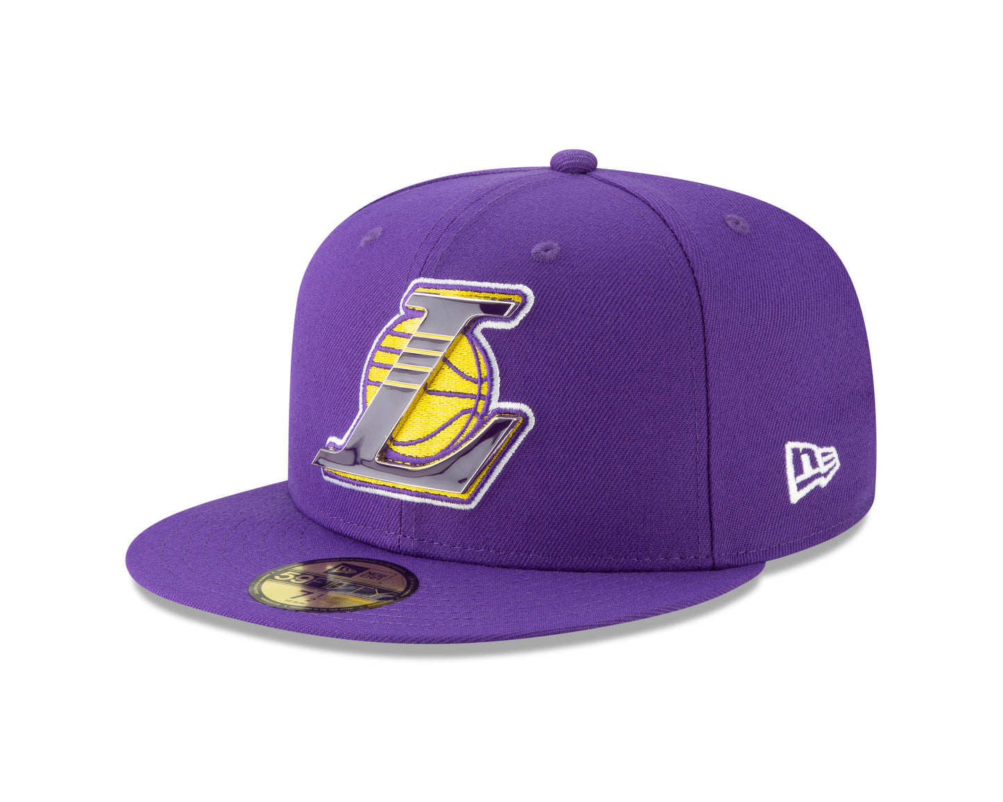 Los Angeles Lakers New Era NBA Metal Thread 59fifty Fitted Hat - Purple