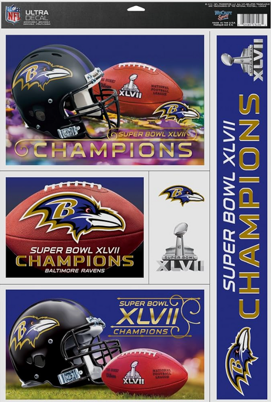 Baltimore Ravens Wincraft Super Bowl XLVIII 5 Ultra Decal 11x17