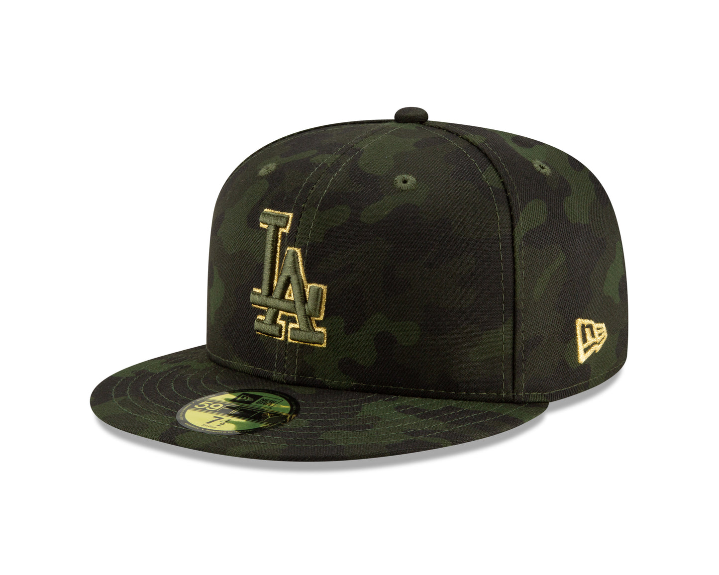 Los Angeles Dodgers New Era Camo Armed Forces On-Field 59FIFTY Fitted Hat-  Dark Green