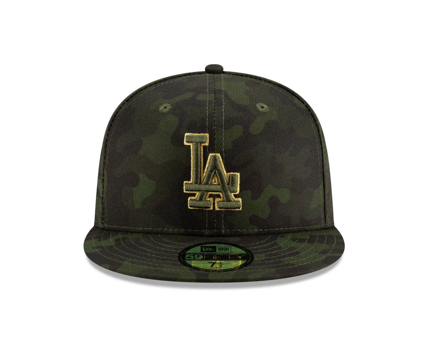 Los Angeles Dodgers New Era Camo Armed Forces On-Field 59FIFTY Fitted Hat-  Dark Green