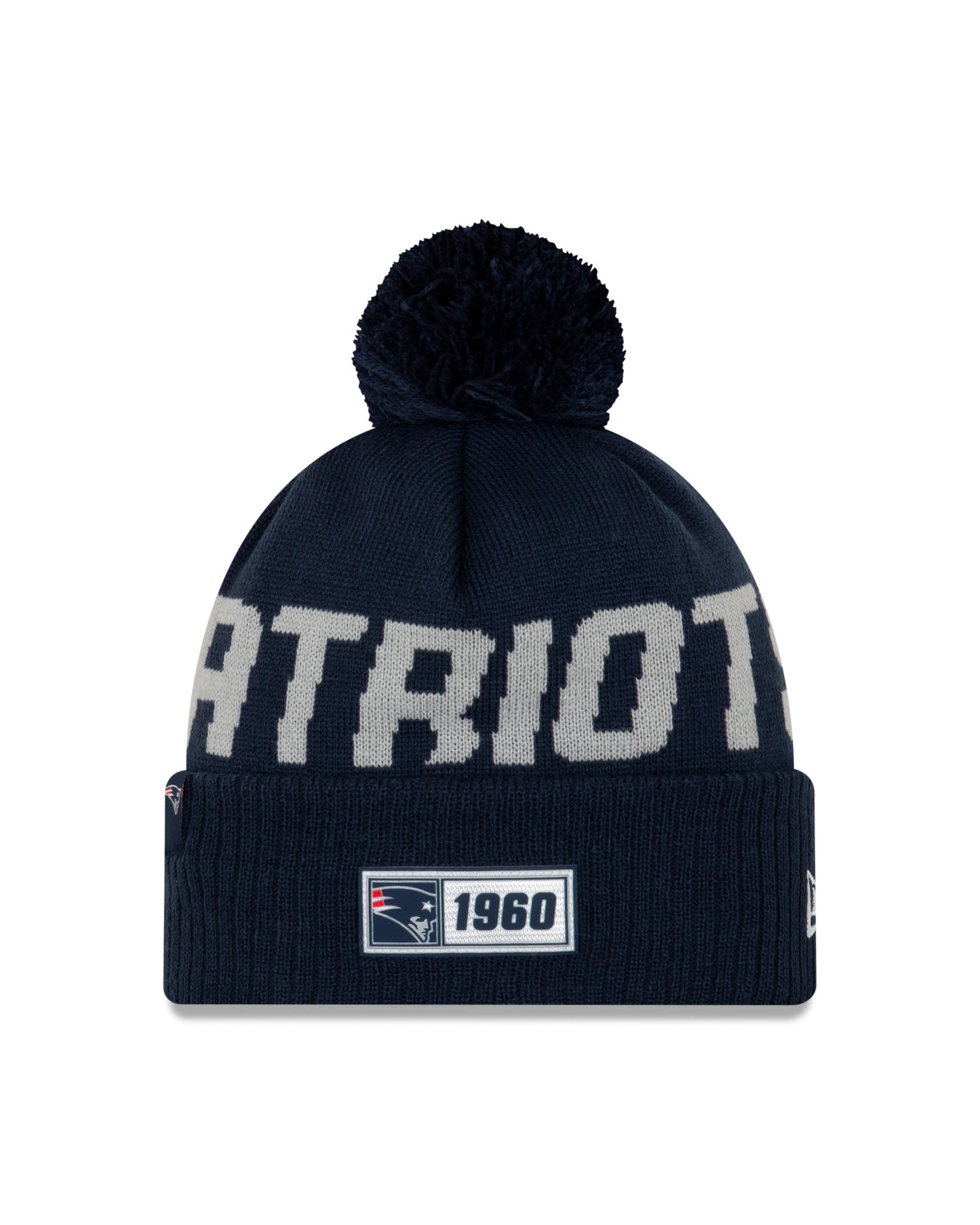 New England Patriots New Era Fleece Lined Sport Knit On-Field Pom Knit Hat