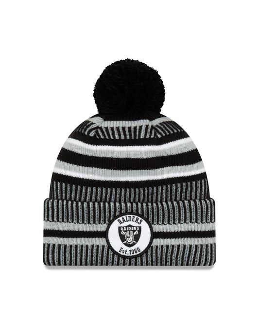 Las Vegas Raiders New Era Home Est 1960 Sport Knit On-Field Pom Knit Hat