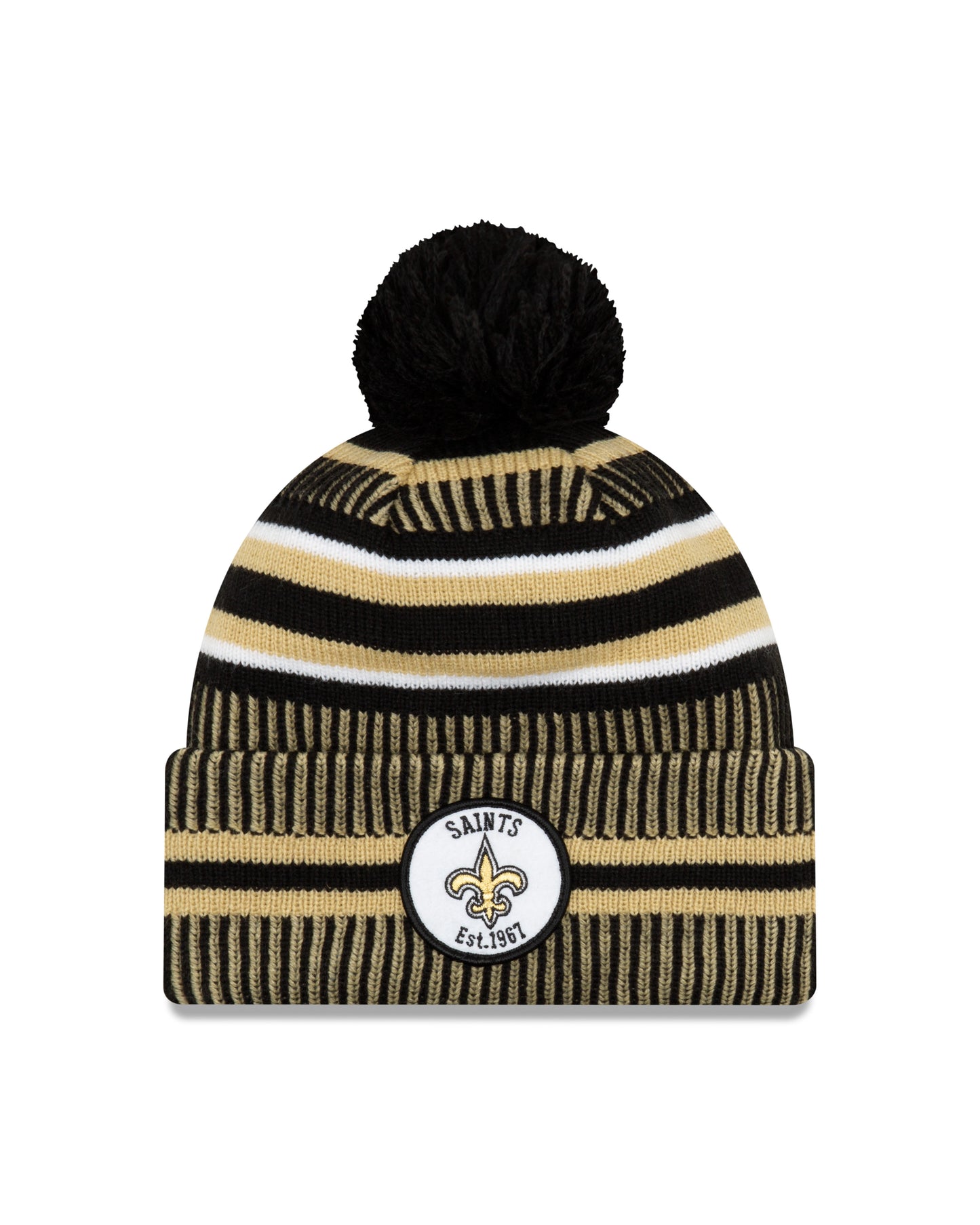New Orleans Saints New Era Home EST 1967 Sport Knit On-Field Pom Knit Hat