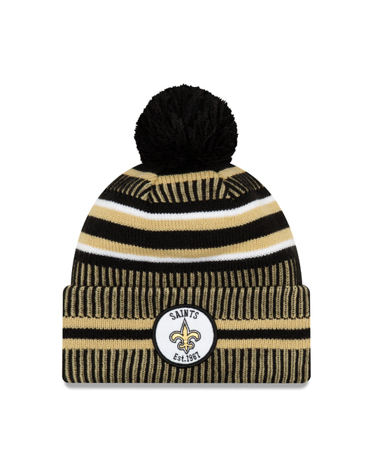 New Orleans Saints New Era Home EST 1967 Sport Knit On-Field Pom Knit Hat