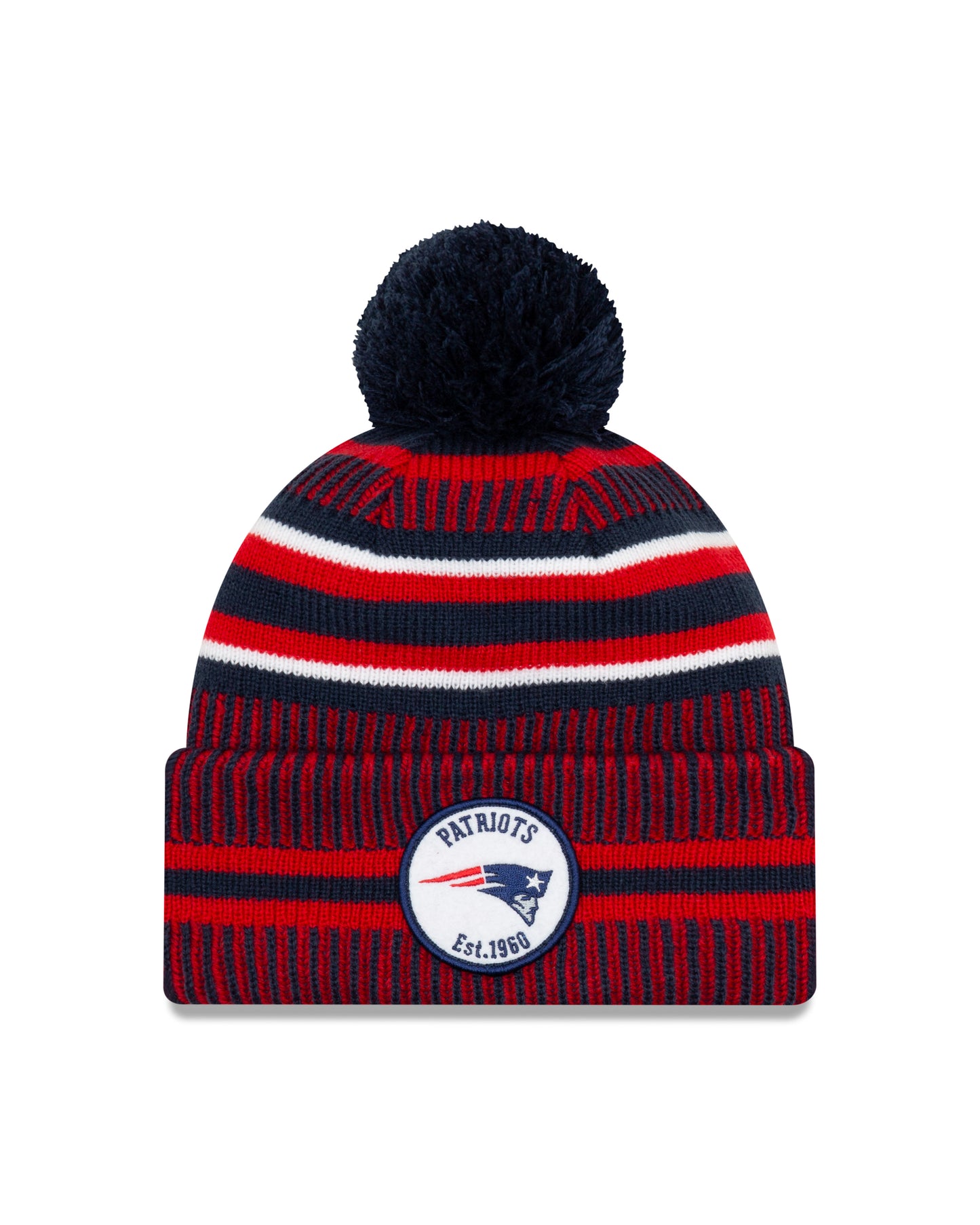 New England Patriots New Era Home Est 1960 Sport Knit On-Field Pom Knit Hat