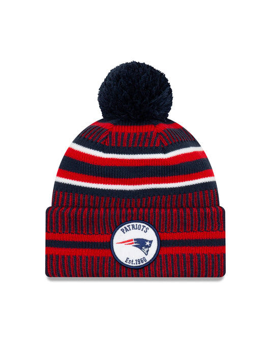New England Patriots New Era Home Est 1960 Sport Knit On-Field Pom Knit Hat