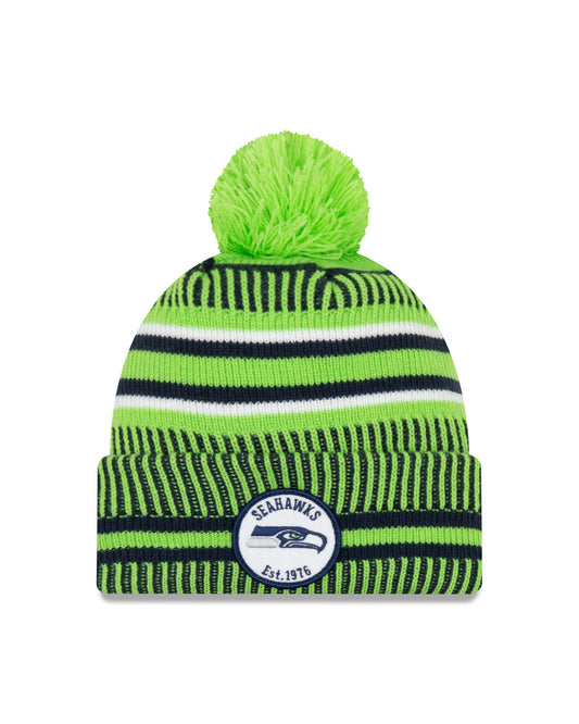 Seattle Seahawks New Era Alternate Home Sport Knit On-Field Pom Knit Hat