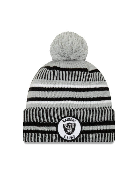 Las Vegas Raiders New Era Alternate Home Sport Knit On-Field Pom Knit Hat