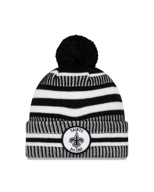 New Orleans Saints New Era  Black Home Sport Knit On-Field Pom Knit Hat
