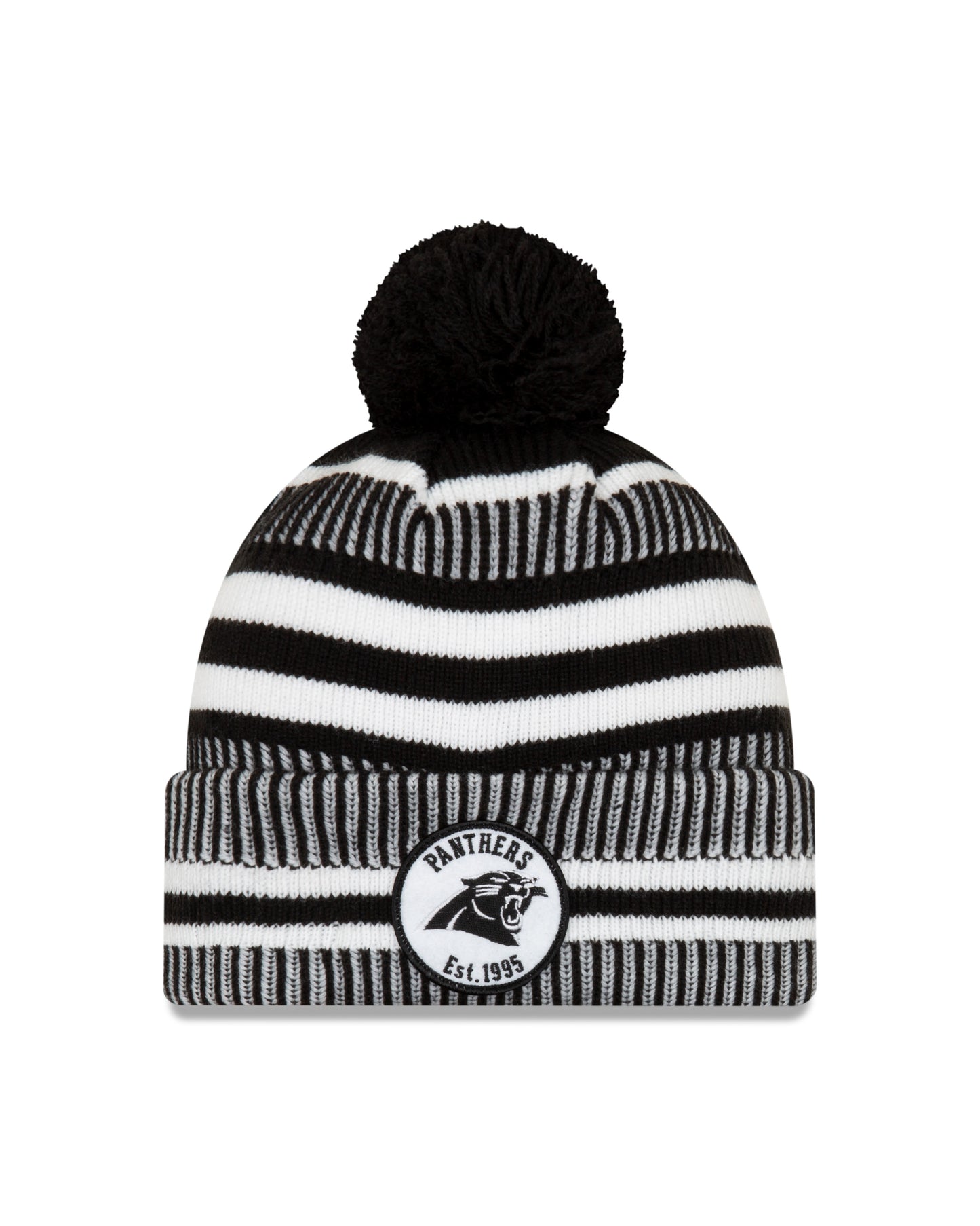 Carolina Panthers New Era Black Home Sport Knit On-Field Pom Knit Hat