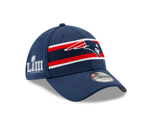 New England Patriots New Era Super Bowl LIII Sideline 39THIRTY Flex Hat - Blue