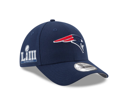 New England Patriots Super Bowl LIII League Sidepatch 9FORTY Adjustable Hat - Navy