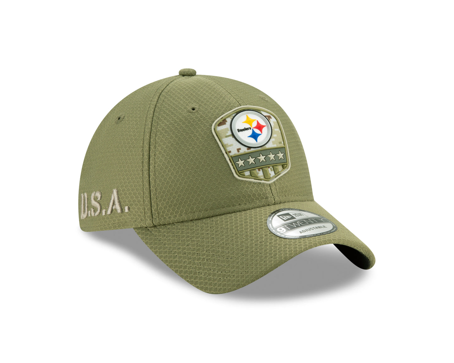Pittsburgh Steelers New Era Salute to Sevcies 9TWENTY Adjustable Hat - Olive