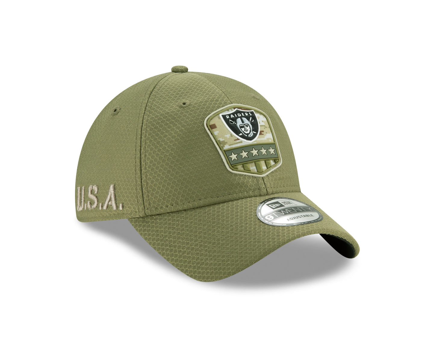 Las Vegas Raiders New Era Salute to Service 9TWENTY Adjustable Hat - Olive