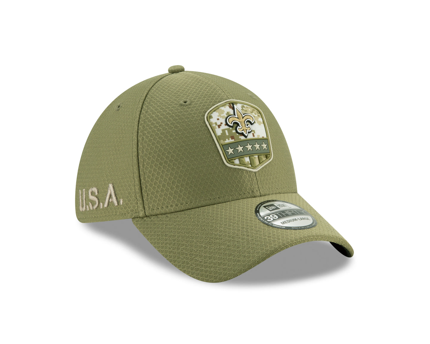 New Orleans Saints New Era Salute to Service 39THIRTY Flex Hat - Olive