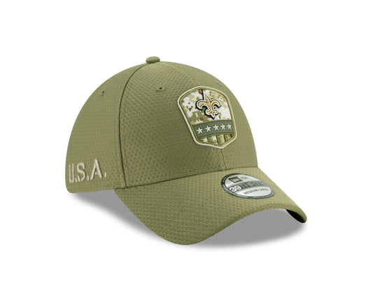 New Orleans Saints New Era Salute to Service 39THIRTY Flex Hat - Olive