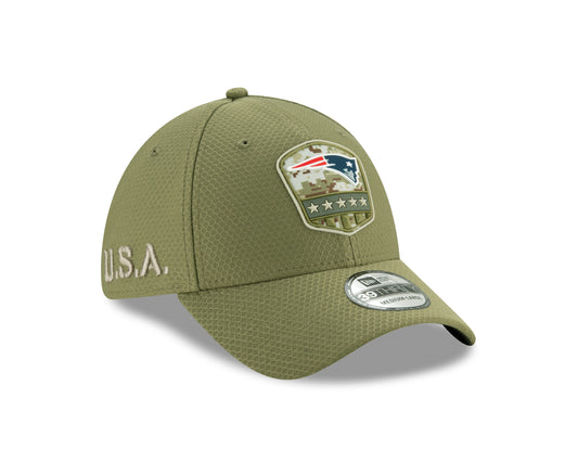 New England Patriots New Era Salute to Service Sideline 39THIRTY Hat - Olive