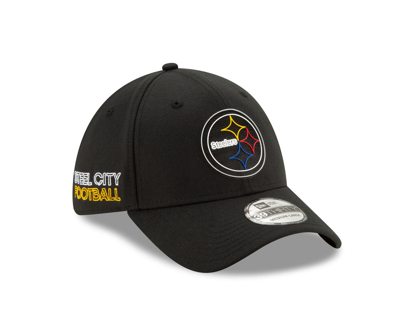 Pittsburgh Steelers New Era Draft 39THIRTY Flex Hat - Black