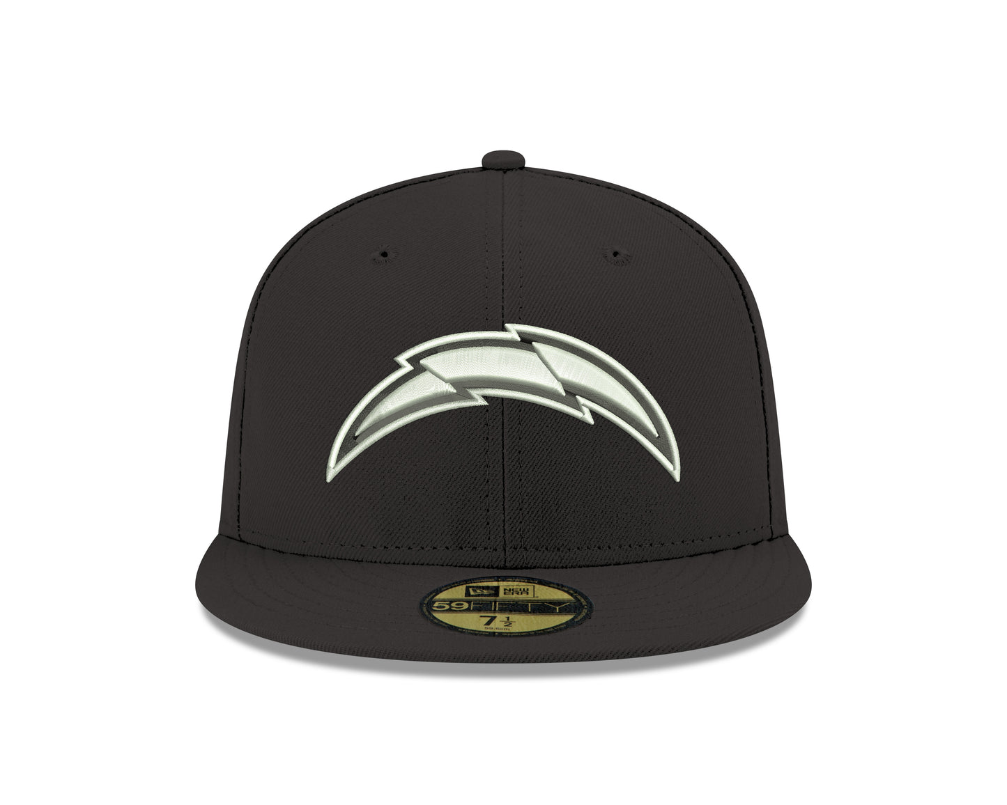 Los Angeles Chargers New Era Black & White 59FIFTY Fitted Hat - Black