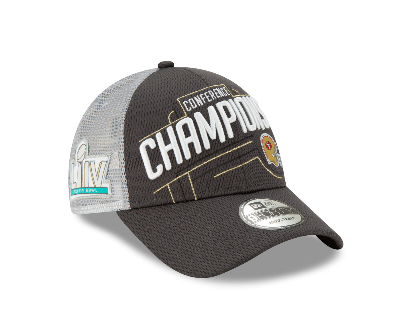 San Francisco 49ers New Era Conference Champions 9FORTY Adjustable Hat - Gray