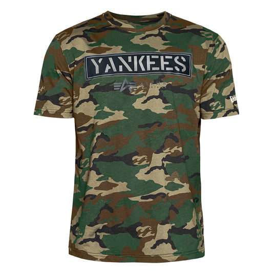 New York Yankees Alpha Industries Camo Short Sleeve T-Shirt Olive/Camo