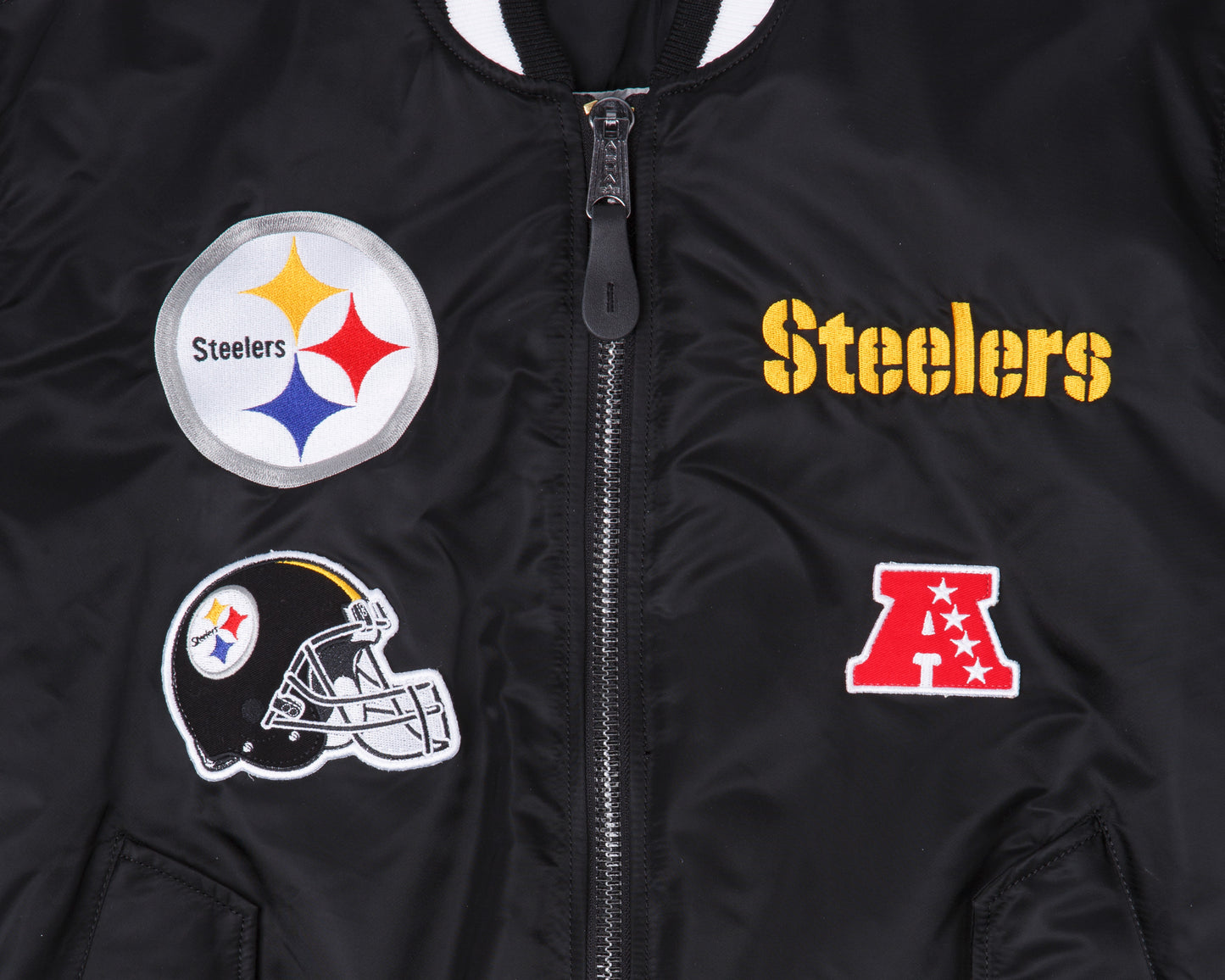 Pittsburgh Steelers Alpha Industries MA-1 Reversible Bomber Jacket- Black