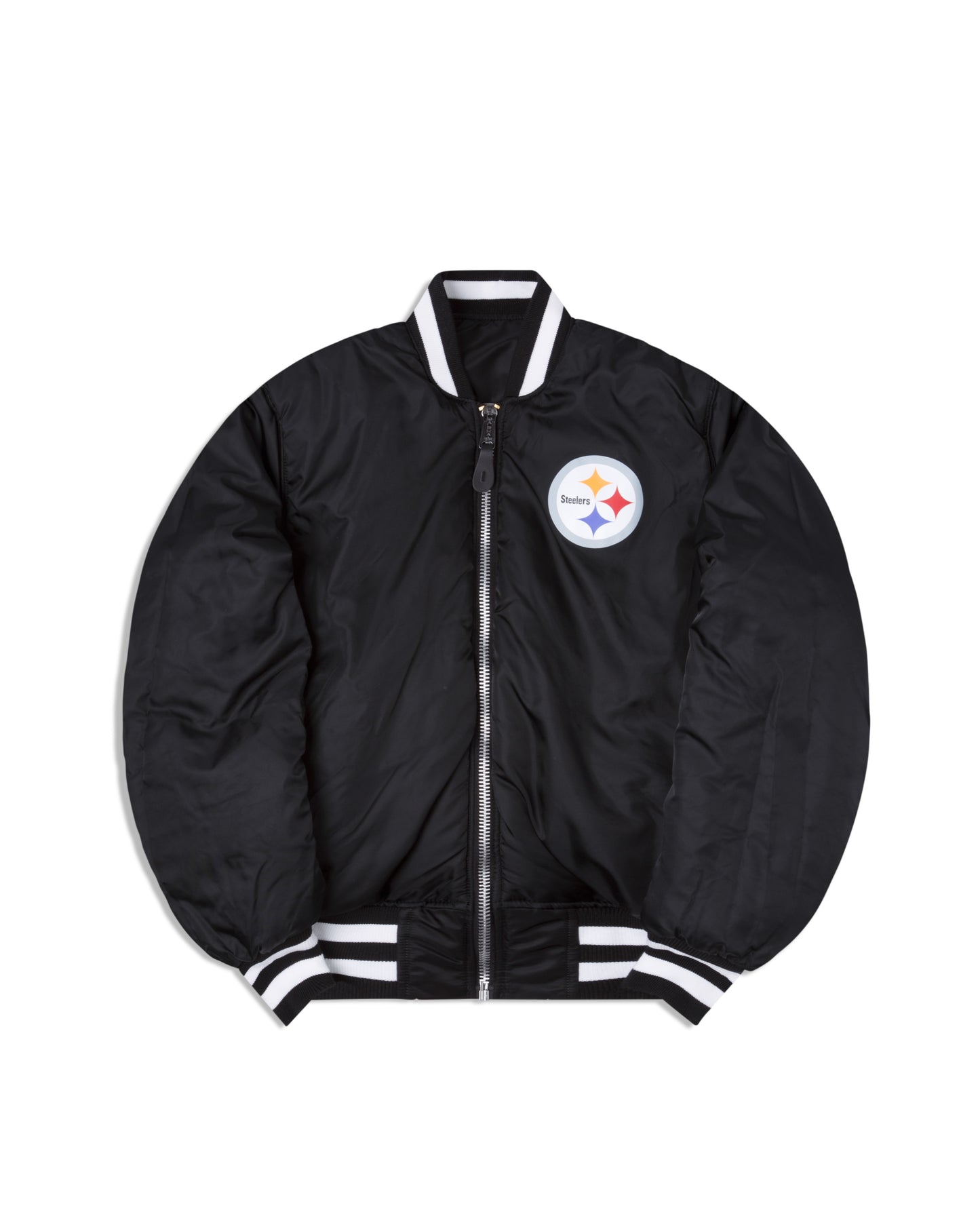 Pittsburgh Steelers Alpha Industries MA-1 Reversible Bomber Jacket- Black
