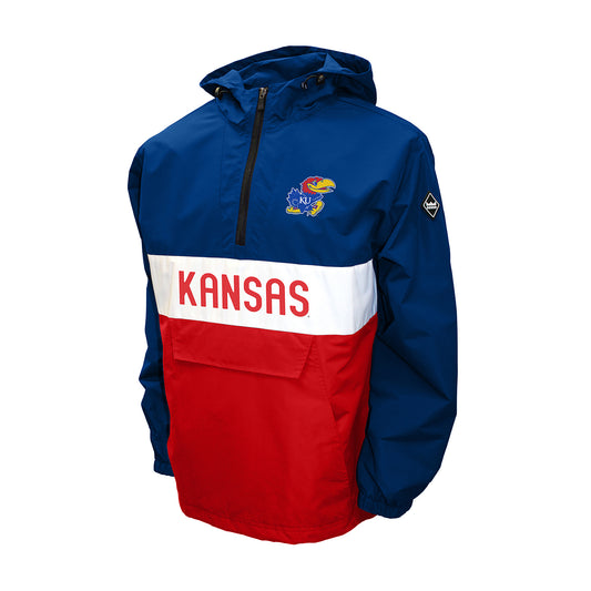 Kansas Jayhawks Franchise Club Alpha Anorak Quarter-Zip Pullover Jacket - Blue