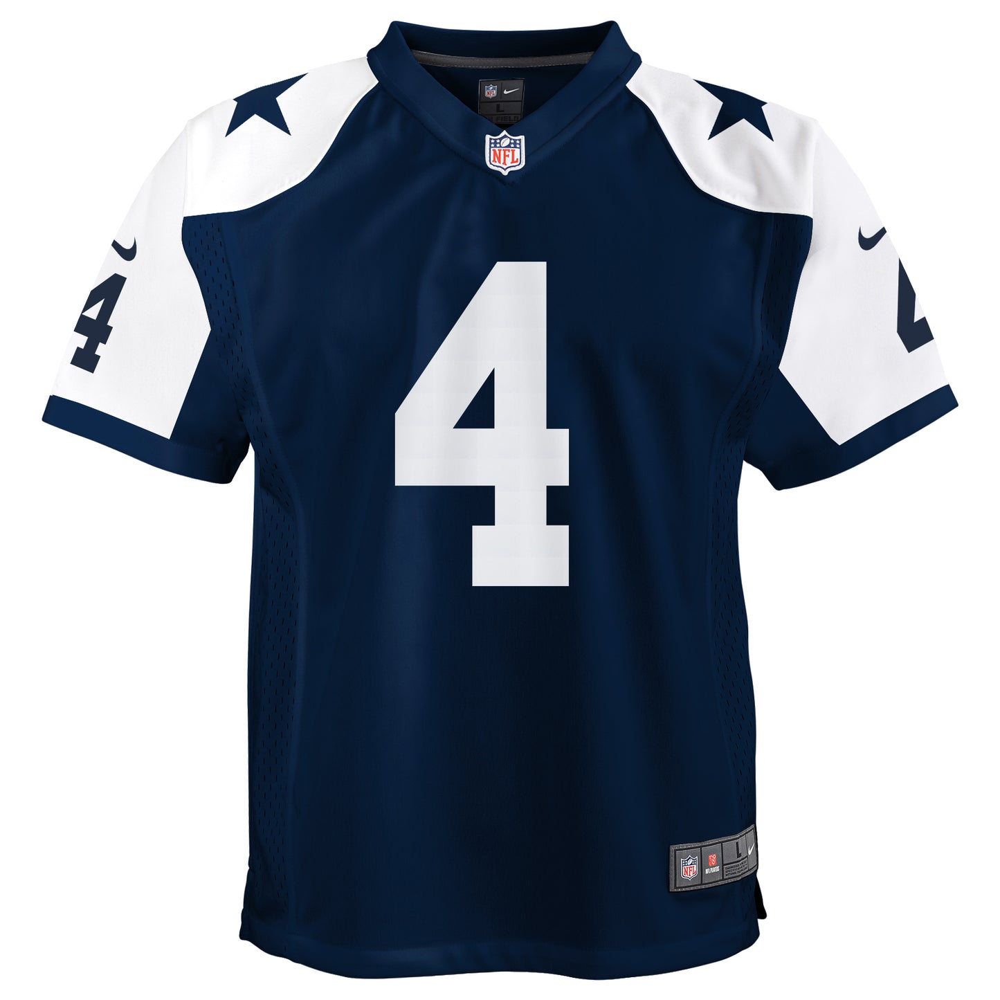 Dallas Cowboys Nike #4 Dak Prescott Youth Game Jersey- Throwback