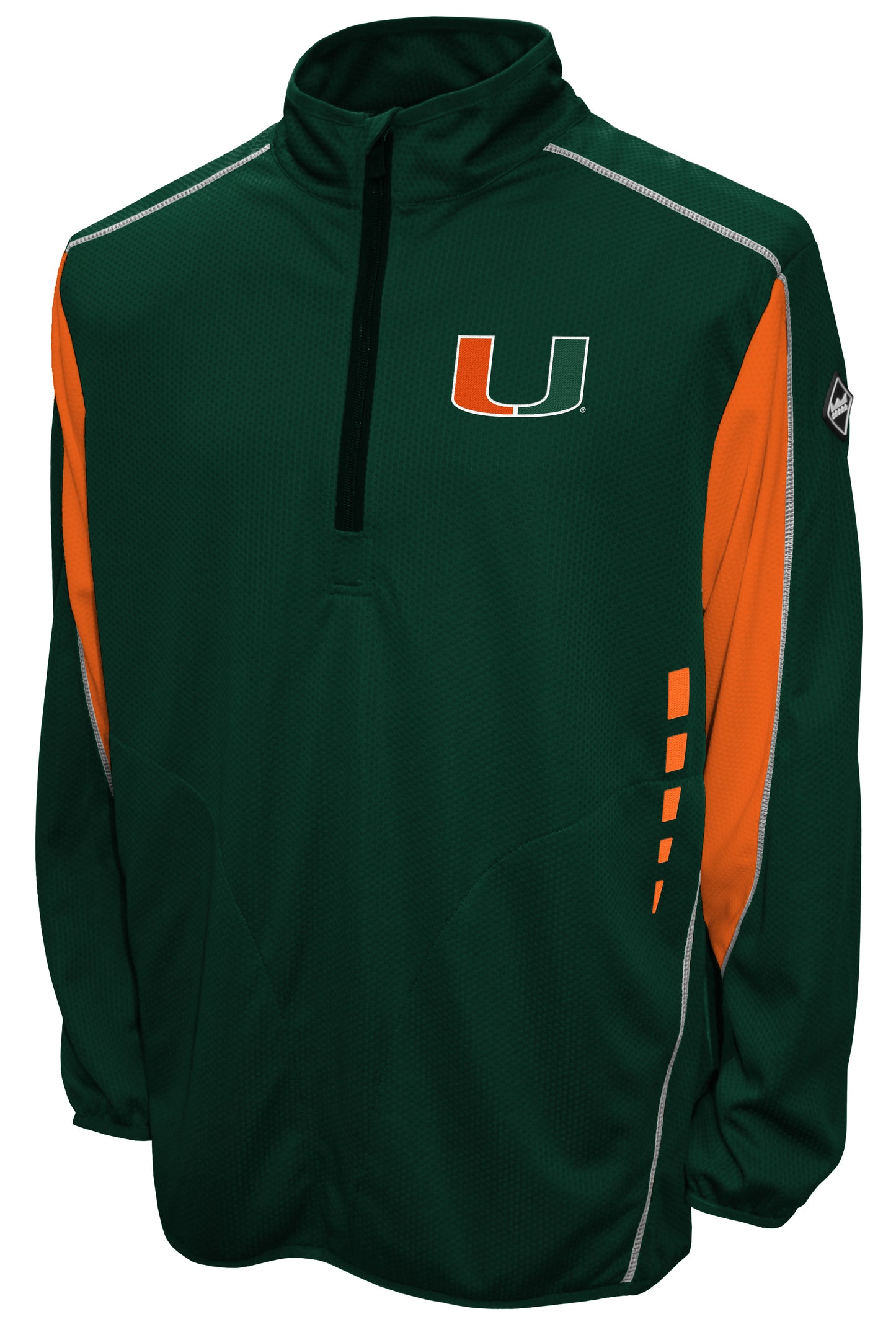 Miami Hurricanes Franchise Club Flex Thematech Quarter-Zip Pullover Jacket - Green