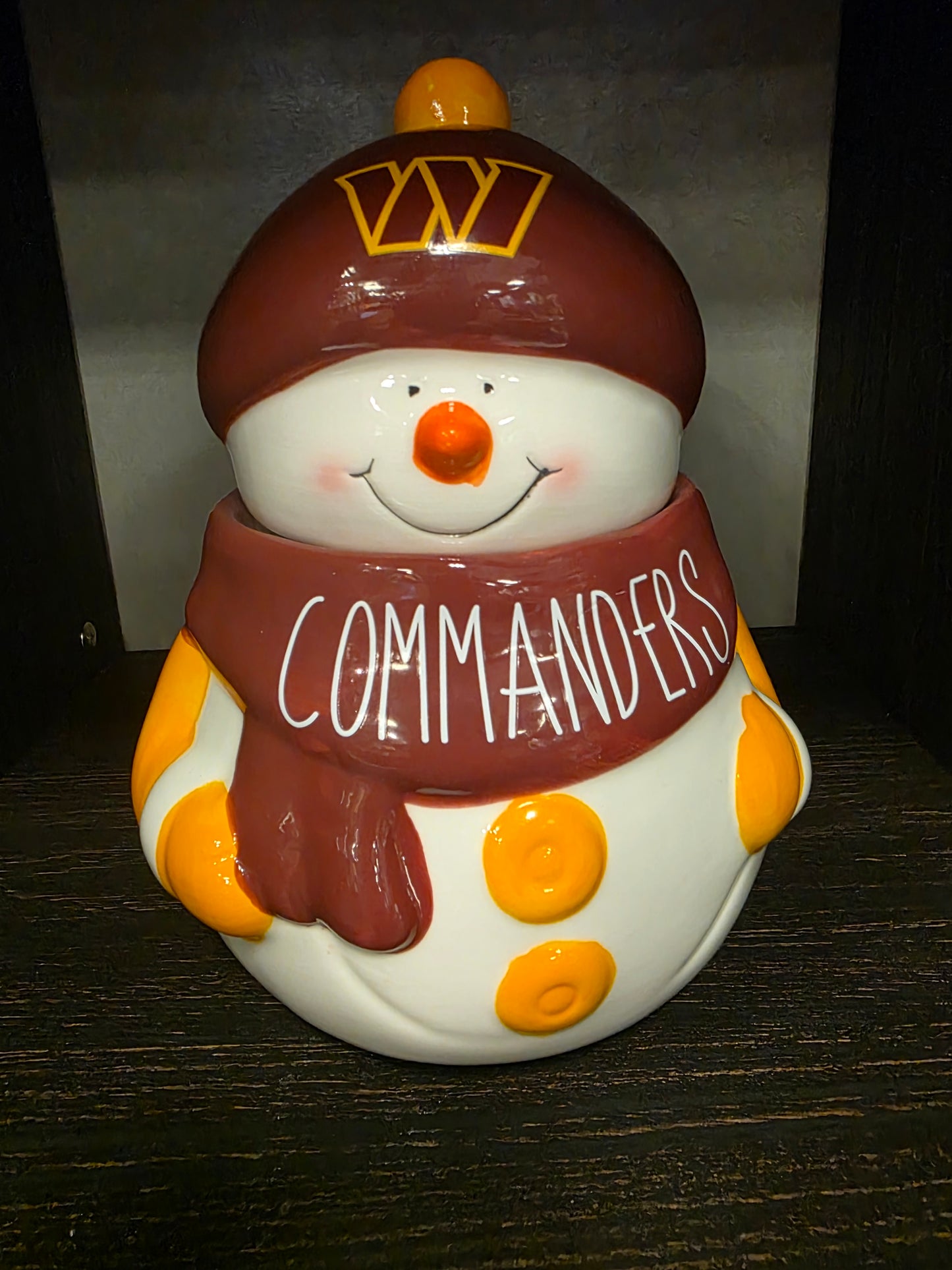 Washington Commanders  Memory Company Snowman Cookie Jar