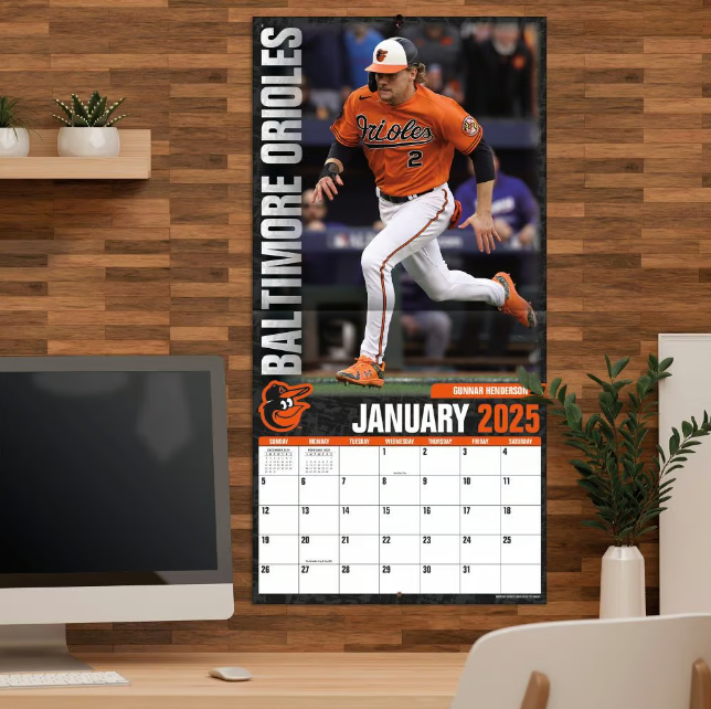 MLB Baltimore Orioles 2025 Wall Calendar