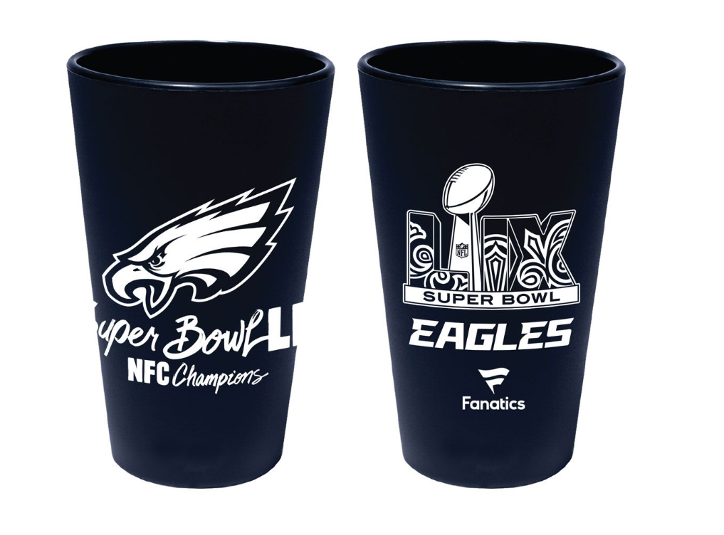 Philadelphia Eagles Super Bowl LIX NFC Champions 16 oz Silicone Pint Glass